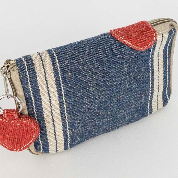 Cell phone case jute cotton with zipper and heart - Picture 2 of 6